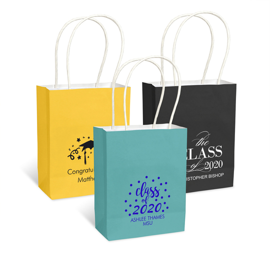 Personalized Mini Twisted Handled Bags for Graduations